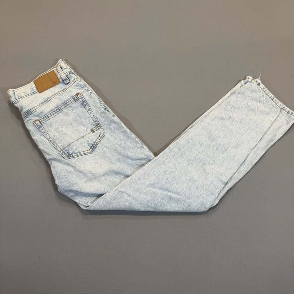 Aeropostale Acid Wash Ripped Jeans Size 0 Light Blue Denim